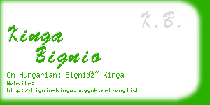 kinga bignio business card